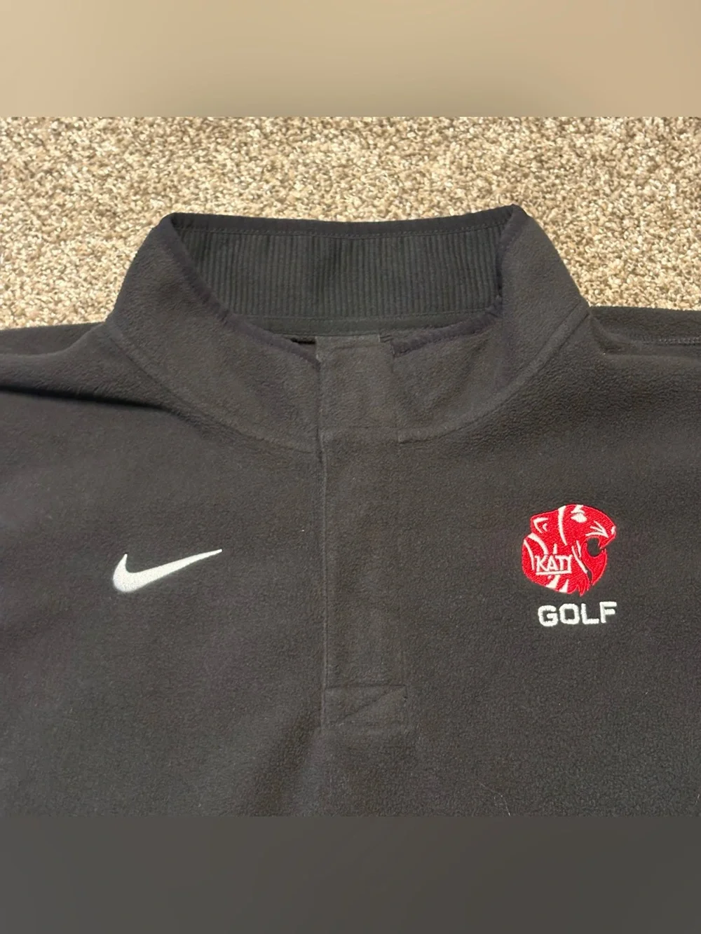 Katy Golf Embroider Logo Nike Vest Black Standard Fit Men's XL 1/4 Zip